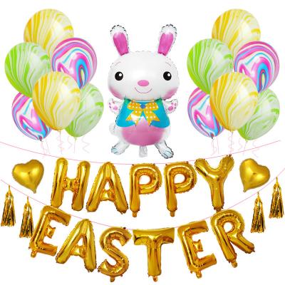 China Fashional Happy Easter Number 2022 Note Rabbit Foil Balloon Easter Party Bunny Decorations for sale