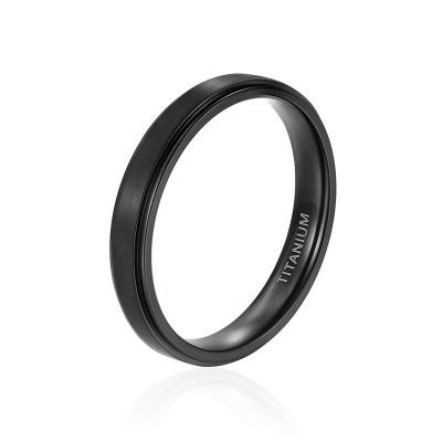 China Black Plated Engagement Ring Mens Fashion Wedding Bands CLASSIC Titanium Jewelry for sale