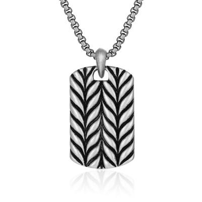 China Vintage Vintage Jewelry 316 Stainless Steel Pendant Necklace For Men Wheat Shape Designs For Punkers for sale