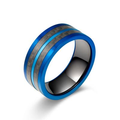 China CLASSIC Elegant Mens Jewelry Mens 316 Carbon Fiber Stainless Steel Engagement Wedding Bands Designs For Gentlemen for sale