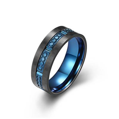 China CLASSIC Elegant Men's Jewelry Carbon Fiber Engagement Rings 316 Stainless Steel Wedding Band Designs for sale