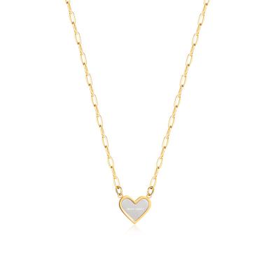 China Cute Element FASHIONABLE Womens 316 Stainless Steel Chain Girls Heart Necklace Real IP 18K Gold Plated for sale