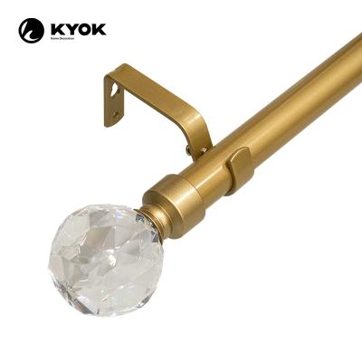 China KYOK 25mm PVC occasional rod with gold finial plastic tension shower curtain rods and rails for sale