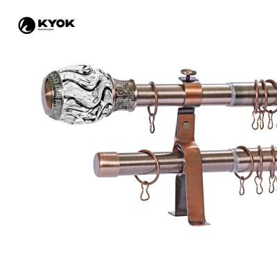 China KYOK Classic Nickel Free Crystal Mental Stretchable Shower Curtain Poles Curtain Rod Pole Set for sale