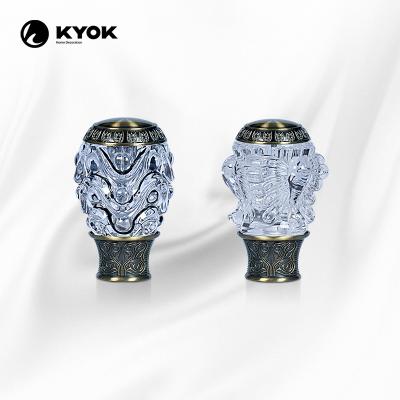 China KYOK Crystal Glass Curtain Rod Casual Finial for Single Curtains in Shoulder Curtain Rod Accessories for sale