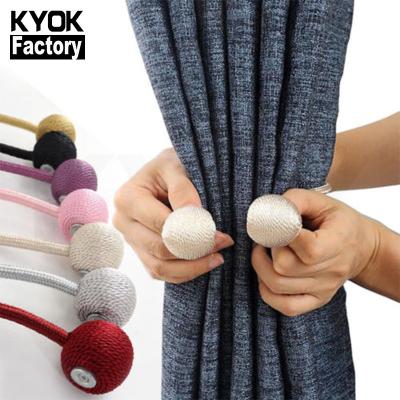 China KYOK Convenient Magnetic Curtain Tie Backs Curtain Barrier Holdbacks Rope Wholesale Door Curtain for sale