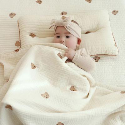 China Anti-Static Knit Muslin Wrap Spot Print Cotton Flannel Printing Diamond Cow Pointelle Plain Thick 2 Ply Baby Blanket Wholesale New for sale