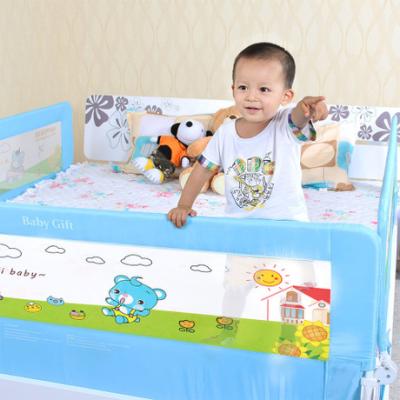 China Oxford Polyester With Down Covered + Mesh+Iron Sale Safety Baby Warm Guard Anti-Fall Fence Frame Fence Adjustable Kids Baby Bed Rail Protection for sale