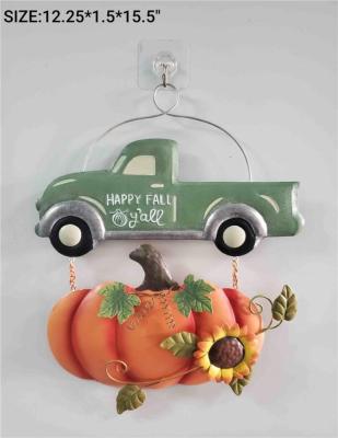 China Factory sale autumn harvest pumpkin decorations metal party decorative wall hanging car for sale