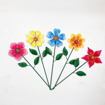 China Outdoor Metal Flower Stakes Wholesale Wrought Iron Garden Stakes Metal Flower Garden Stake for sale