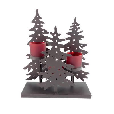 China Home Decoration Factory Price Best Custom Wrought Iron Decoration Christmas Tree Candle Holder for sale