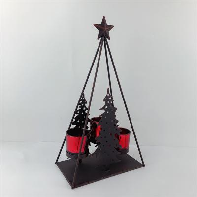 China Best Home Decor Price Good Quality Metal Christmas Tree Candle Holder Decoration for sale