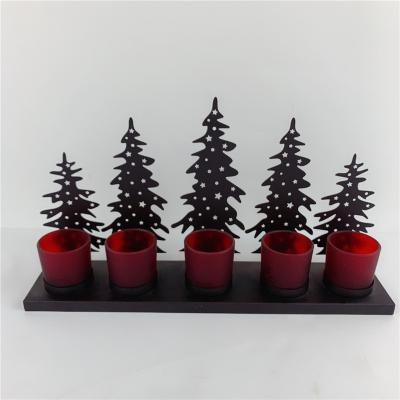 China Wholesale Home Decoration Factory Price Best Table Ornaments Christmas Tree Design Candlestick for sale