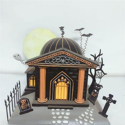 China Custom Iron Factory Sale Halloween Decorations LED Haunted House for sale