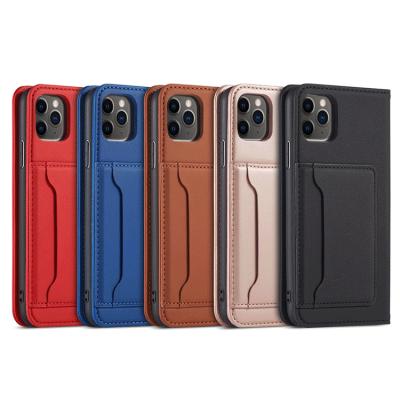 China With Stand Wallet Stand Leather Phone Case For iPhone 13 12 11 Pro XS XR SE2022 678P Mobile Flip Double Side Card Slot Cover Max Skin Feel for sale