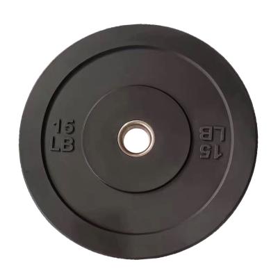 China Universal Black Rubber Hot Barbell Competition Weightlifting Equipment Gym Selling Bumper Plate for sale