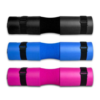 China Weightlifting Durable Foam Shoulder Protector Barbell Pad Pink Shoulder Barbell Long Neck Squat Pad With Straps for sale