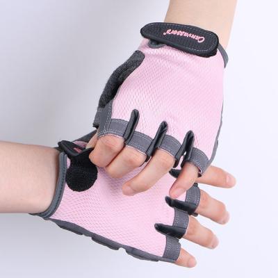 China Fashion Half Finger Wrist Protection Cycling Gloves Women Dumbbell Weightlifting Gloves Gym Non-slip Gym Fitness for sale