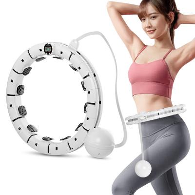 China Adjustable Home Fitness Non-Drop Digital Adjustable Count Slimming Body Smart Weighted Polynesian Dance Ring Hoop for sale