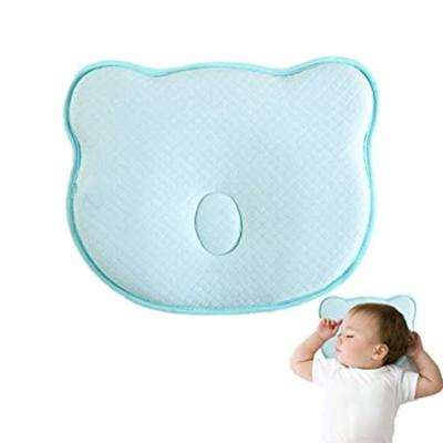 China Memory China Velvet Fabric Lovely To Prevent Flat Head Memory Foam Infant Orthopedic Infant Headrest Pillow for sale