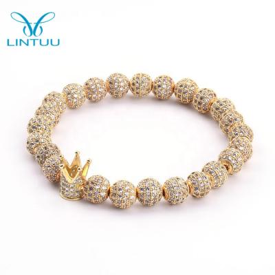 China Religious New Fashion Trendy Products Men's Gold King Crown Bracelets for sale