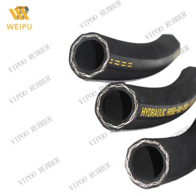 China Factory directy sale anti-corrosion flexible steel wire braided reinforced hydraulic rubber hose with hose fittings for crimping machine for sale