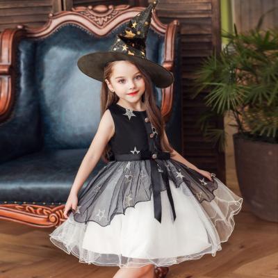 China Beautiful Christams Halloween Breathable Red Black Princess Children For Puffy Dress Starred Profile Dress Little Girl Dress For 5 10 Year Old Girls for sale