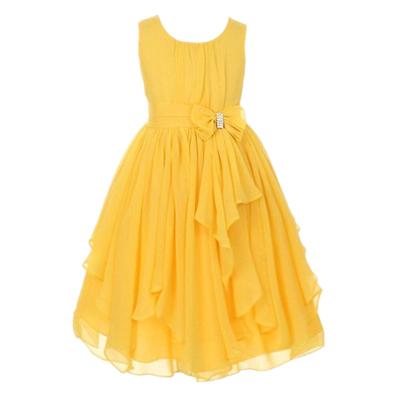 China Breathable Sheer Color Chiffon Girl Dress Kids Breathable Dress Sleeveless Blue Kids 10 Years Party Costume for sale