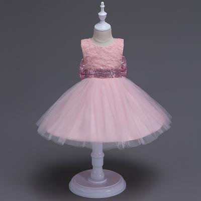 China Multilayer Baby Mesh Dress Children Birthday Breathable Sequined Bow Dress Big 2 Years Old Kids Dress Dress for sale