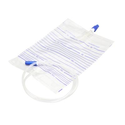 China Disposable PVC 1500ml 2000ml Urine Collector Bags With Twist Valve Male Urine Bag For Sterile Night Use Urine Bag With Screw Valve for sale