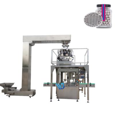 China Automatic Food Bottle Filling Machine Snacks Peanuts Butt Filler Capping Plastic Packing Machine for sale