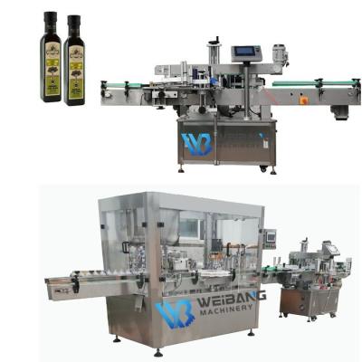 China WB-ST100 Automatic Food Round Bottle Double Side Sticker Flat Adhesive Labeling Machine Price for sale