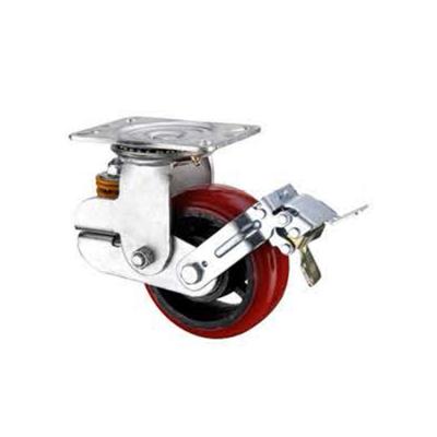 China Rigid Cart Absorber Spring Wheel Ball Bearing Shock Proof Castor Shock Absorbing Caster Wheel for sale