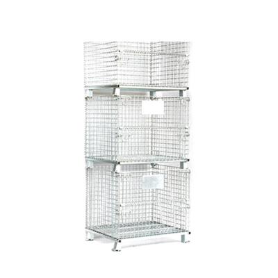 China Collapsible Container Mesh Box Storage Wire Logistics Transport Warehouse Wire Cage for Mesh Pallet Cage for sale