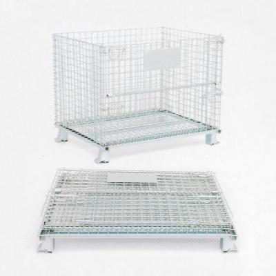 China Steel Wire Mesh Cage With Wheels Pallet Roll Warehouse Transport Logistics Storage Cage Stackable Warehouse for sale