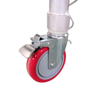 China Adjustable Swivel Swivel Stem Caster Working Aluminum Scaffolding Caster Wheel With Brake for sale