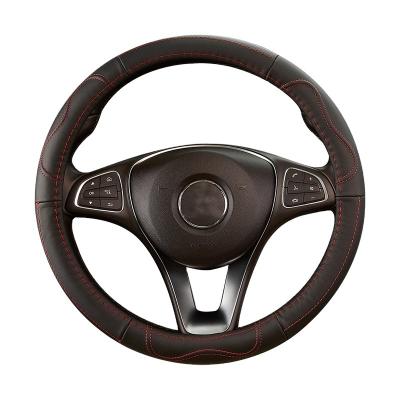 China Protect Hot Sale Waterproof Easy Cleaning PU Leather Cool Special Steering Wheel Cover for sale