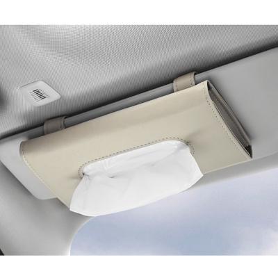 China Brief & Car color interior car sun visor paper towel support box PU towel box single leather suspension car interior auto parts for sale