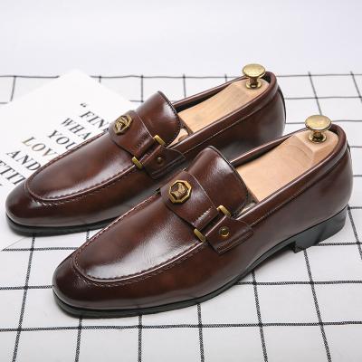 China New Hot Selling Casual Men Round Leather Comfortable Shoes Fashion Mens Brogue Shoes for sale