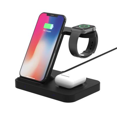 China 15W 3in1 Mobile Phone Stand Station Foldable 3 in 1 Wireless Charger for iPhone and Samsung for sale