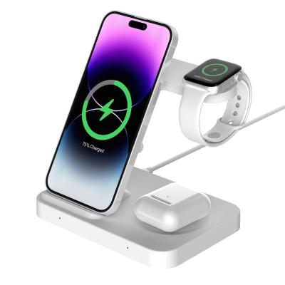 China 15W 5in1 Mobile Phone Stand Station Foldable 5 in 1 Wireless Charger for iPhone and Samsung for sale