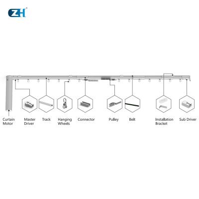 China ZHsmart Adjustable Length Optional For 79 Track Rod Connector Wall Bracket Aluminum Alloy Accessories Curtain Motor for sale