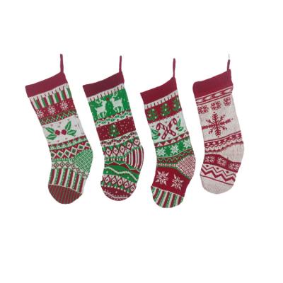 China Waterproof+Eco-friendly Christmas Decorations Custom Socks Hanging Christmas Stocking Hand Knitted 18