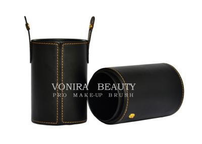 China Customized High Quality Leather Makeup Brush Holder Case Cosmetic Cylinder for sale