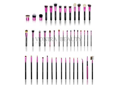 Chine brosse de lecture cosmétique en trait plein du maquillage 42PCs avec l'olive en aluminium rose et la poignée en bois noire mate à vendre