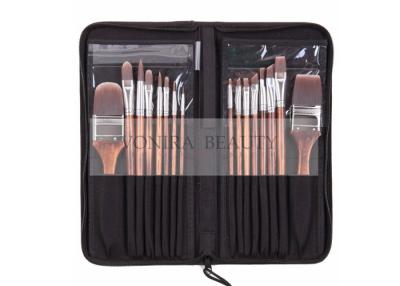 China De nylon het Lichaamsverf Brushes16pcs van het Haar Houten Handvat plaatste Hoog - kwaliteit het Schilderen Geplaatste Borstels Te koop