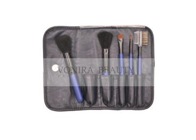 China El regalo azul del cepillo del maquillaje de la virola de 5 PCS fijó/el cepillo del maquillaje del polvo en venta