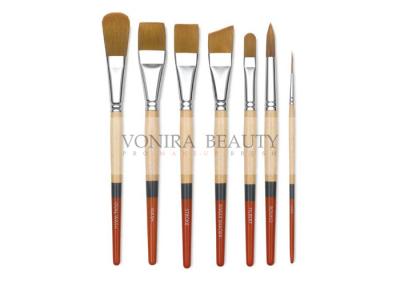 China 7Pcs de gouden Taklon-van de Verfborstels van het Kunstlichaam Borstels van de de Waterverf Acrylolieverf Te koop