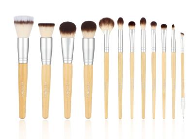 China OEM del sistema de cepillos del maquillaje del bambú de la fibra sintética 12Pcs del vegano en venta