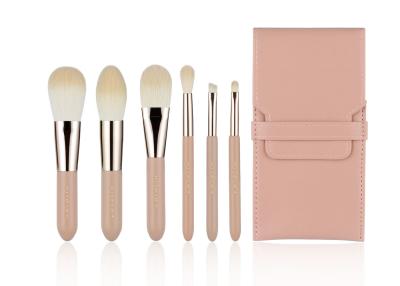 Cina 6Pcs rosa nudo Mini Makeup Brush Set Non allergene con la borsa di trasporto dell'unità di elaborazione in vendita